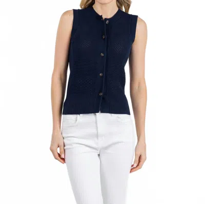 Wispr Mix Pointelle Tank Top In Navy In Black