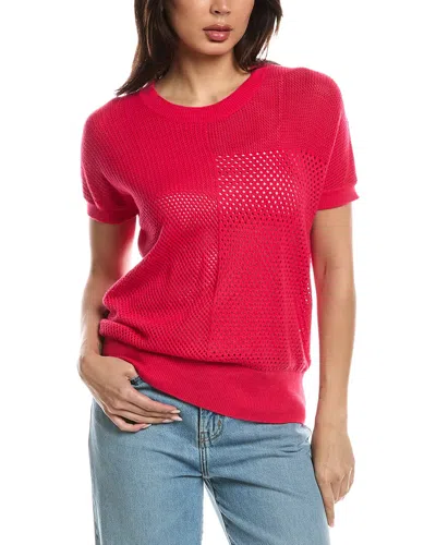 Wispr Mixed Pointelle Silk-blend Tank In Pink
