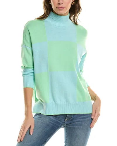Wispr Extreme Check Slouchy Silk-blend Sweater In Blue