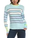 Wispr Ocean Stripe Crewneck Silk-blend Top In Multi