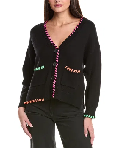 Wispr Parker Plait Silk-blend Cardigan In Black