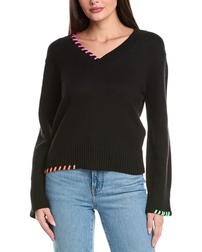 Wispr Parker Plait Silk-blend Sweater In Black