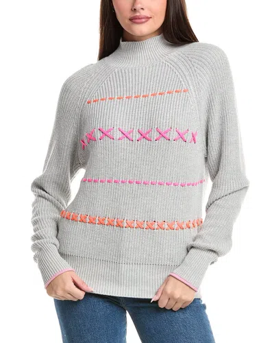 Wispr Parker Plait Silk-blend Sweater In Gray