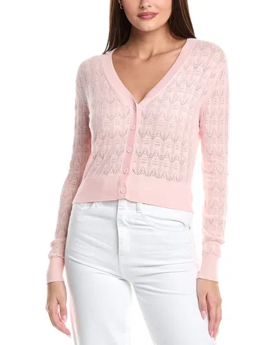 Wispr Pointelle Penny Silk-blend Cardigan In Pink