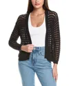 Wispr Pointelle Silk-blend Cardigan In Black