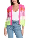 Wispr Pointelle Silk-blend Cardigan In Pink