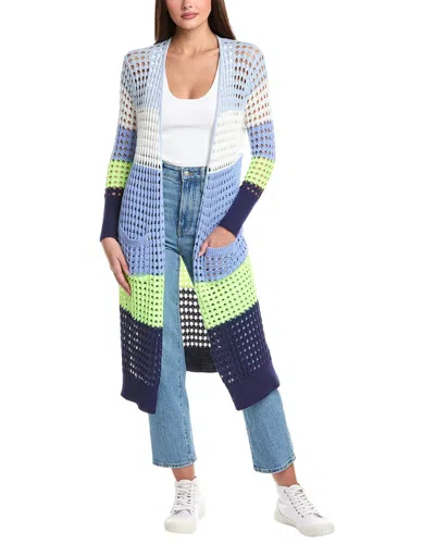 Wispr Pointelle Silk-blend Maxi Cardigan In Multi