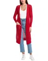 Wispr Pointelle Silk-blend Maxi Cardigan In Red