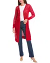 Wispr Pointelle Silk-blend Maxi Cardigan In Red