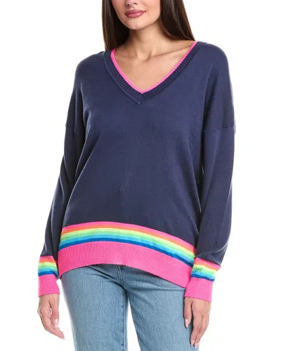 Wispr Rainbow Stripe Silk-blend Sweater In Blue