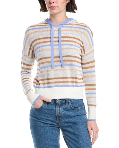 Wispr Rainbow Stripe Silk-blend Hoodie In Blue