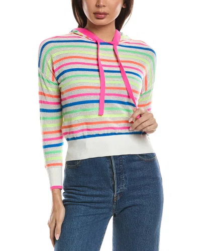 Wispr Rainbow Stripe Silk-blend Hoodie In Multi