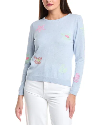 Wispr Sketch Embroidered Silk-blend Sweater In Blue