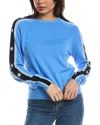 Wispr Sofie Star Stripe Sweater In White
