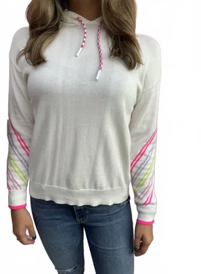 Wispr Sporty Stripe Hoodie In Chromium In White