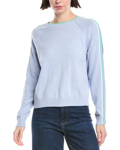 Wispr Sporty Stripe Mini Silk-blend Sweater In Blue