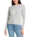 Wispr Stars & Heart Silk-blend Sweater In Gray