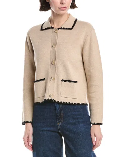 Wispr Stitch Pop Jean Silk-blend Jacket In White