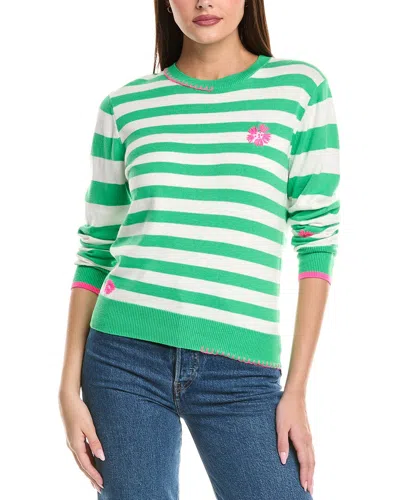 WISPR STRIPE FLOWER SILK-BLEND SWEATER