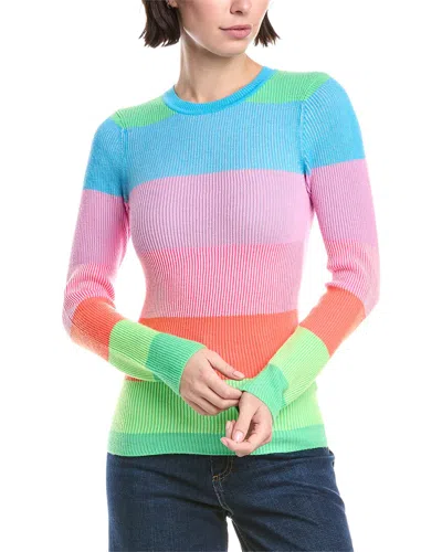 Wispr Stripe Plaited Silk-blend Sweater In Green