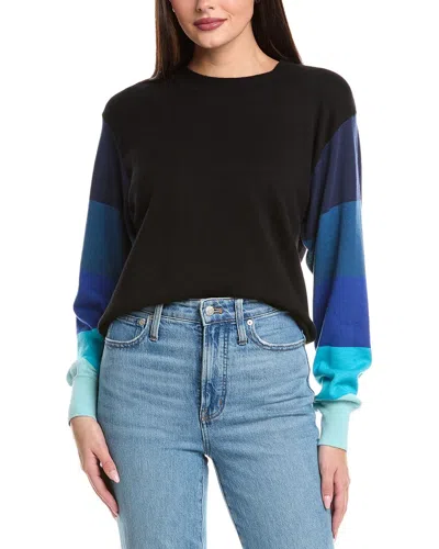 Wispr Suki Stripe Silk-blend Sweater In Black
