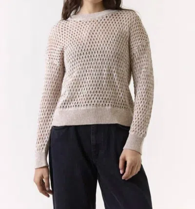 Wispr Tanya Twist Yarn Crew Top In Light Brown