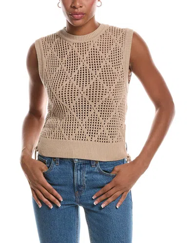 Wispr Tie Detail Diamond Vest In Brown