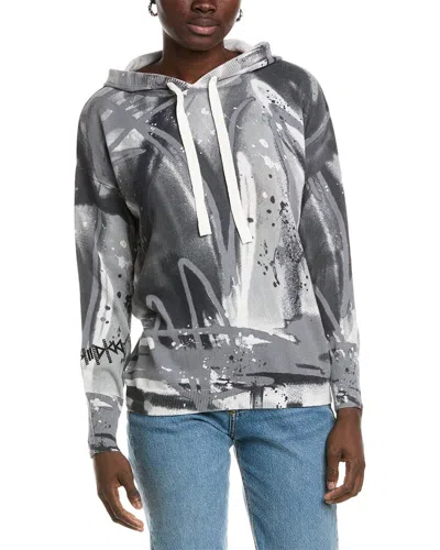 Wispr Urban Graffiti Silk-blend Hoodie In Silver