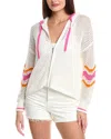 Wispr Wave Pointelle Silk-blend Hoodie In White