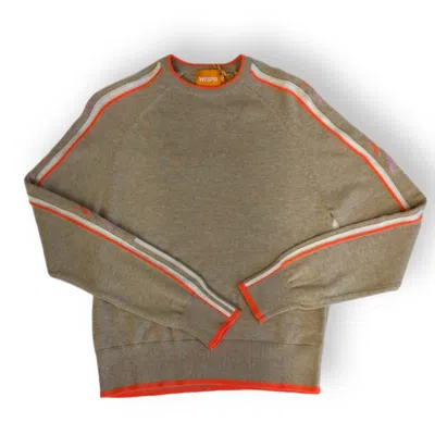 Wispr Women's Chevron Sleeve Sweater In Cream/orange In Green