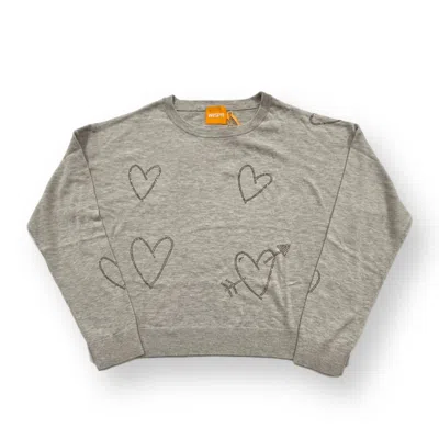 Wispr Women's Heart Hot Fix Sweater In Chromium In Gray
