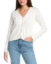 Wispr Zig Zag Stitch Silk-blend Cardigan In White
