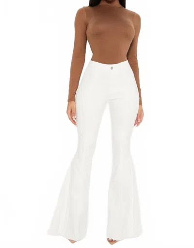 Wisteria Lane Back Suede Star Bell Jeans In Ivory In White