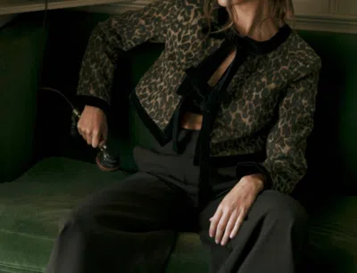Wisteria Lane Leona Cropped Jacket In Leopard In Brown
