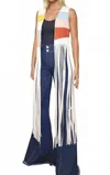 Wisteria Lane Maxi Color-block Sunrise Faux Suede Vest In Multi In Multi