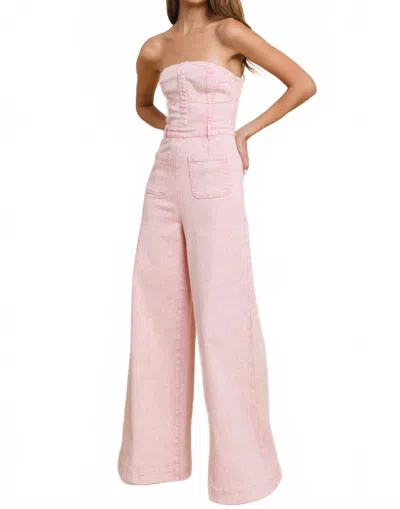 Wisteria Lane Off-shoulder Style Jumpsuit In Pink
