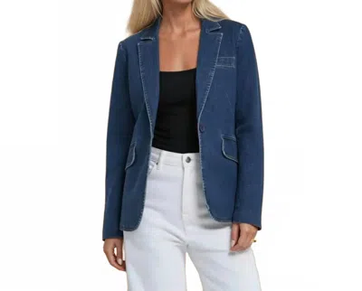 Wisteria Lane Structured Blazer In Denim In Blue