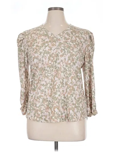 Pre-owned Wit & Wisdom 3/4 Sleeve Blouse In Ivory