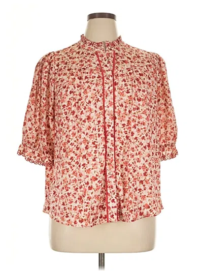 Pre-owned Wit & Wisdom 3/4 Sleeve Blouse In Red
