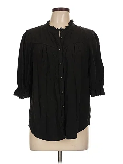 Pre-owned Wit & Wisdom 3/4 Sleeve Button Down Shirt In Black