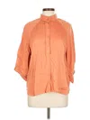 Wit & Wisdom 3/4 Sleeve Button Down Shirt In Orange