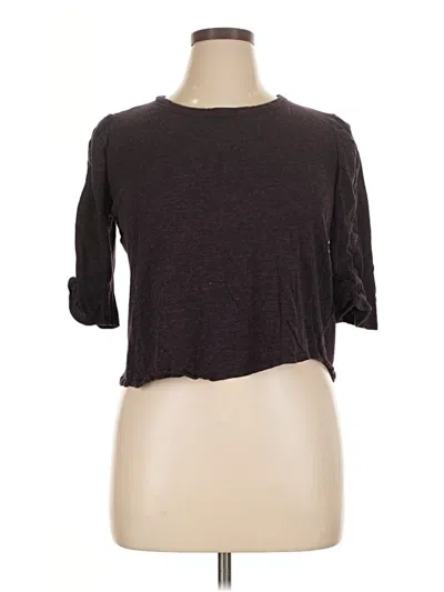 Pre-owned Wit & Wisdom 3/4 Sleeve Top Brown Crew Neck Tops
