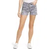 Wit & Wisdom 'ab'solution Camo High Waist Raw Hem Shorts In Lvgr Lavender Grey