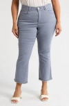Wit & Wisdom 'ab'solution Frayed High Waist Ankle Slim Straight Leg Pants In Blue Shadow