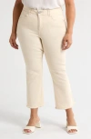 Wit & Wisdom 'ab'solution Frayed High Waist Ankle Slim Straight Leg Pants In Neutral
