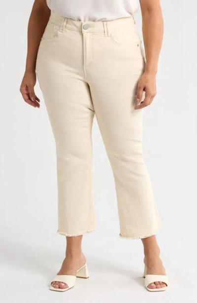 Wit & Wisdom 'ab'solution Frayed High Waist Ankle Slim Straight Leg Pants In Neutral