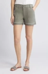 Wit & Wisdom 'ab'solution Frayed Patch Pocket High Waist Twill Shorts In Multi