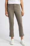 Shop Wit & Wisdom 'ab'solution High Waist Ankle Slim Straight Leg Pants In Brindle Olive