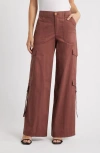 Wit & Wisdom 'ab'solution High Waist Cotton Blend Cargo Pants In Brown