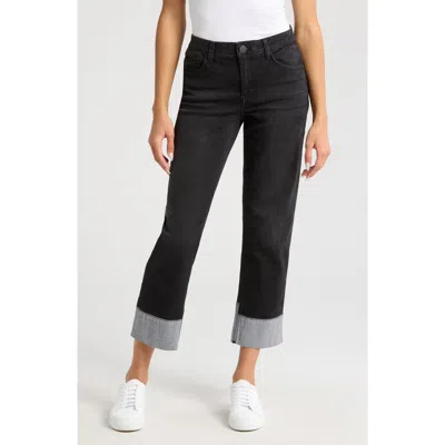Wit & Wisdom 'ab'solution High Waist Cuff Hem Jeans In Black